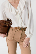 Ruffled Crepe Shirt - Cisana