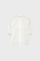 GD Smocked satin shirt - CATRINE - Ecru