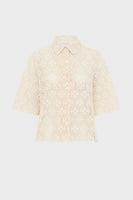 GD Guipure lace short-sleeved shirt - CAYLIE - Natural