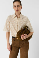 GD Guipure lace short-sleeved shirt - CAYLIE - Natural