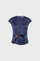 GD Draped Top - CLAUDIE - Navy