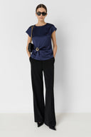 GD Draped Top - CLAUDIE - Navy