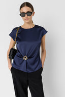 GD Draped Top - CLAUDIE - Navy