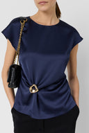 GD Draped Top - CLAUDIE - Navy