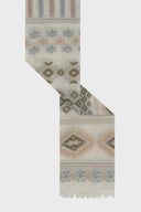 GD Cotton blend stole with ethnic print - DELIA - Khaki Green
