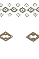 GD Cotton blend stole with ethnic print - DELIA - Khaki Green