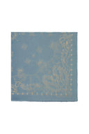 GD Large Square Cotton Scarf With Printed Pattern - Dorine - Indigo