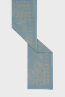 GD Large Square Cotton Scarf With Printed Pattern - Dorine - Indigo