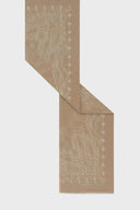 GD Large Square Cotton Scarf With Printed Pattern - Dorine - Khaki Green