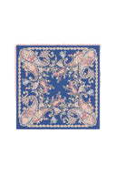 GD Floral Printed Silk Square Scarf - Diane - Blue