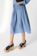 GD Pleated midi skirt - JULIAH - Bluesky
