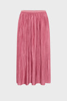GD Pleated satin midi skirt - JOCELYNE - Rosewood