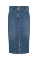 Straight Denim Midi Skirt - Janaelle