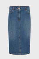 Straight Denim Midi Skirt - Janaelle