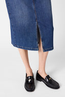 Straight Denim Midi Skirt - Janaelle