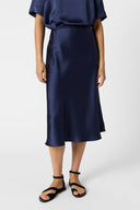 GD Midi satin skirt - JOLANA - Navy