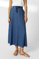 JIHANE Linen Blend Midi Skirt