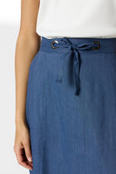 JIHANE Linen Blend Midi Skirt