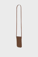 Phone Holder In Monogrammed Coated Canvas And Leather - Ladyphone