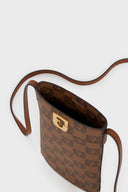 Phone Holder In Monogrammed Coated Canvas And Leather - Ladyphone