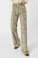 Flared Jeans With Floral Print - Anna