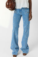 Floral flare jeans Embroidered- ANNA