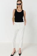 Cotton Pants With Elasticated Back - Auria