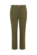 GD Cotton pants with elasticated back - AURIA - Khaki Green