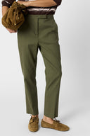 GD Cotton pants with elasticated back - AURIA - Khaki Green