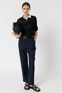 GD Cotton pants with stripes - AYLINE - Navy