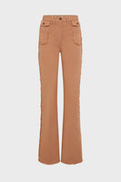 Flared Nude Jeans With Fringes - Anna