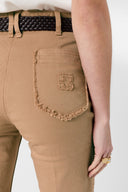 Flared Nude Jeans With Fringes - Anna