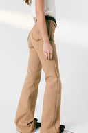 Flared Nude Jeans With Fringes - Anna