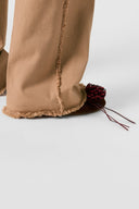 Flared Nude Jeans With Fringes - Anna