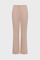 GD Linen mix straight pants - ALAYNA - Nude