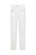 Straight-brimmed jeans with gold bits - ALLIE