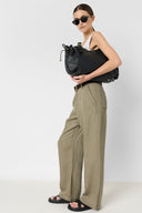 GD Lyocell and linen pants - AZILIA - Khaki Green