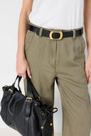 GD Lyocell and linen pants - AZILIA - Khaki Green