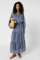 GD Fitted long floral dress - RUVIA - Ink