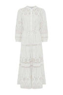 Long embroidered cotton dress - RHONIE