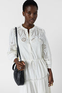 Long embroidered cotton dress - RHONIE