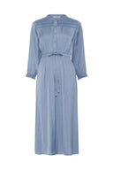 Smocked satin midi dress - RUBIE