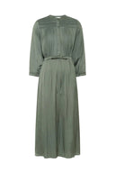 Smocked satin midi dress - RUBIE