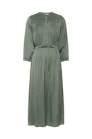 Smocked satin midi dress - RUBIE