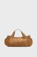 Handbag In Suede Leather With Braided Effect - 24H