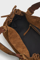 Handbag In Suede Leather With Braided Effect - 24H