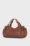 Braided Leather 24H Bag – Tan