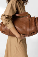 Braided Leather 24H Bag – Tan