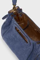 Mini Dany handbag in suede leather with metallic interior