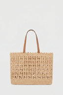 SANDRA raffia bag in raffia and leather